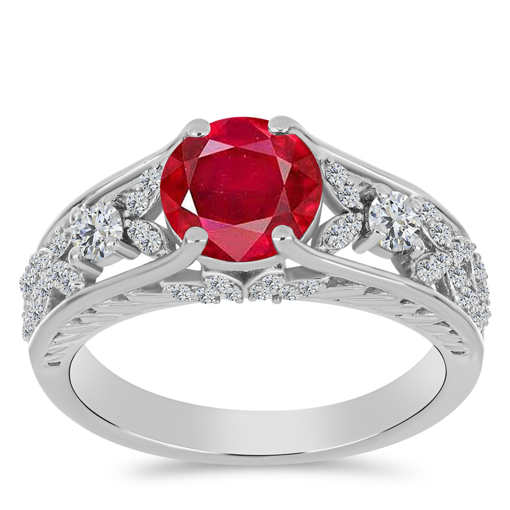 Silberring mit rotem Achat und weißem Topas