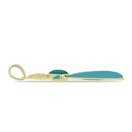 Goldplattierter Silberanhänger mit Amazonit