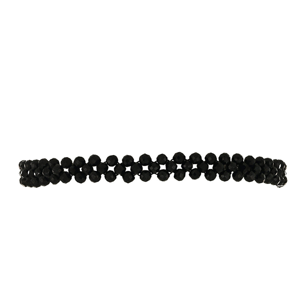 Goldplattiertes Silberarmband mit schwarzem Spinell 2 