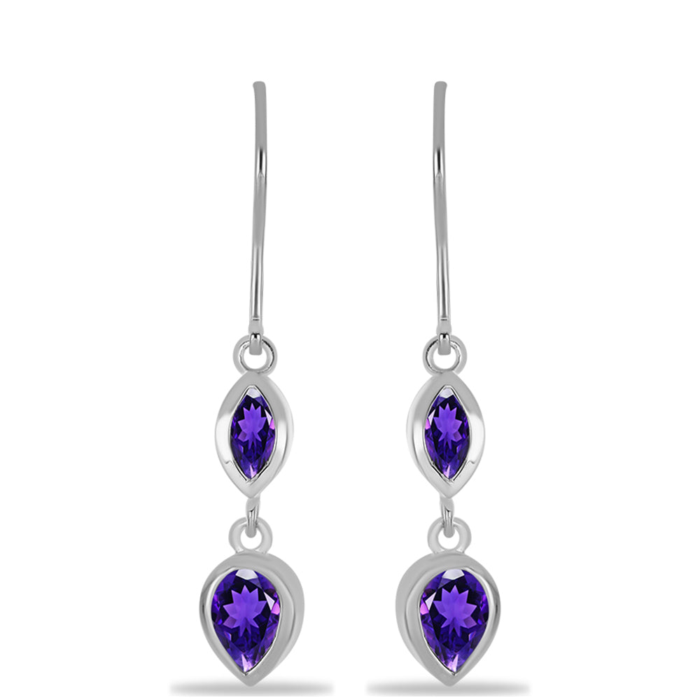 Silberohrringe mit marokkanischem Amethyst