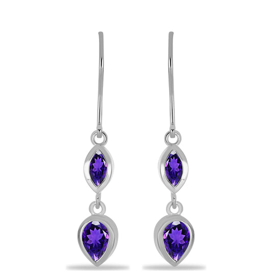 Silberohrringe mit marokkanischem Amethyst