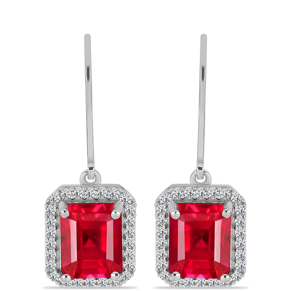 Silberohrringe mit rotem Achat und weißem Topas 1 