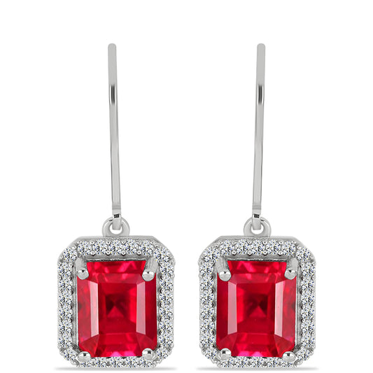 Silberohrringe mit rotem Achat und weißem Topas