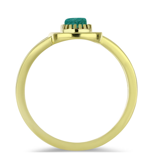 Goldplattierter Silberring mit Amazonit