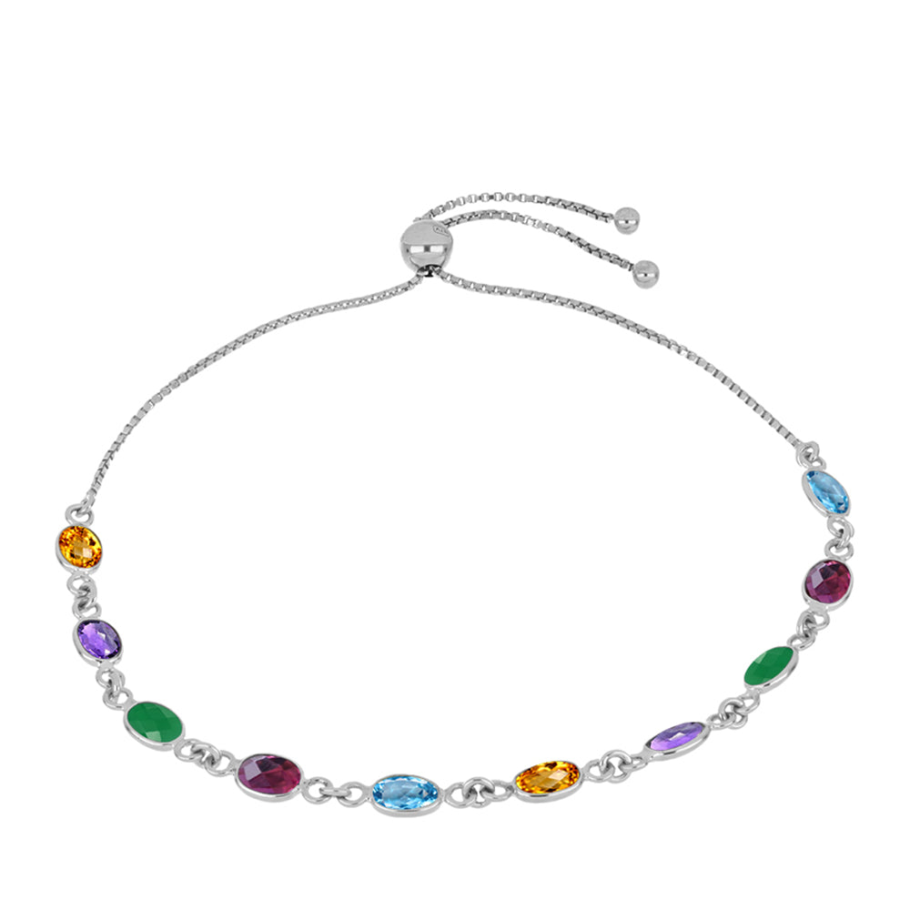 Silberarmband mit marokkanischem Amethyst und grünem Achat 1 