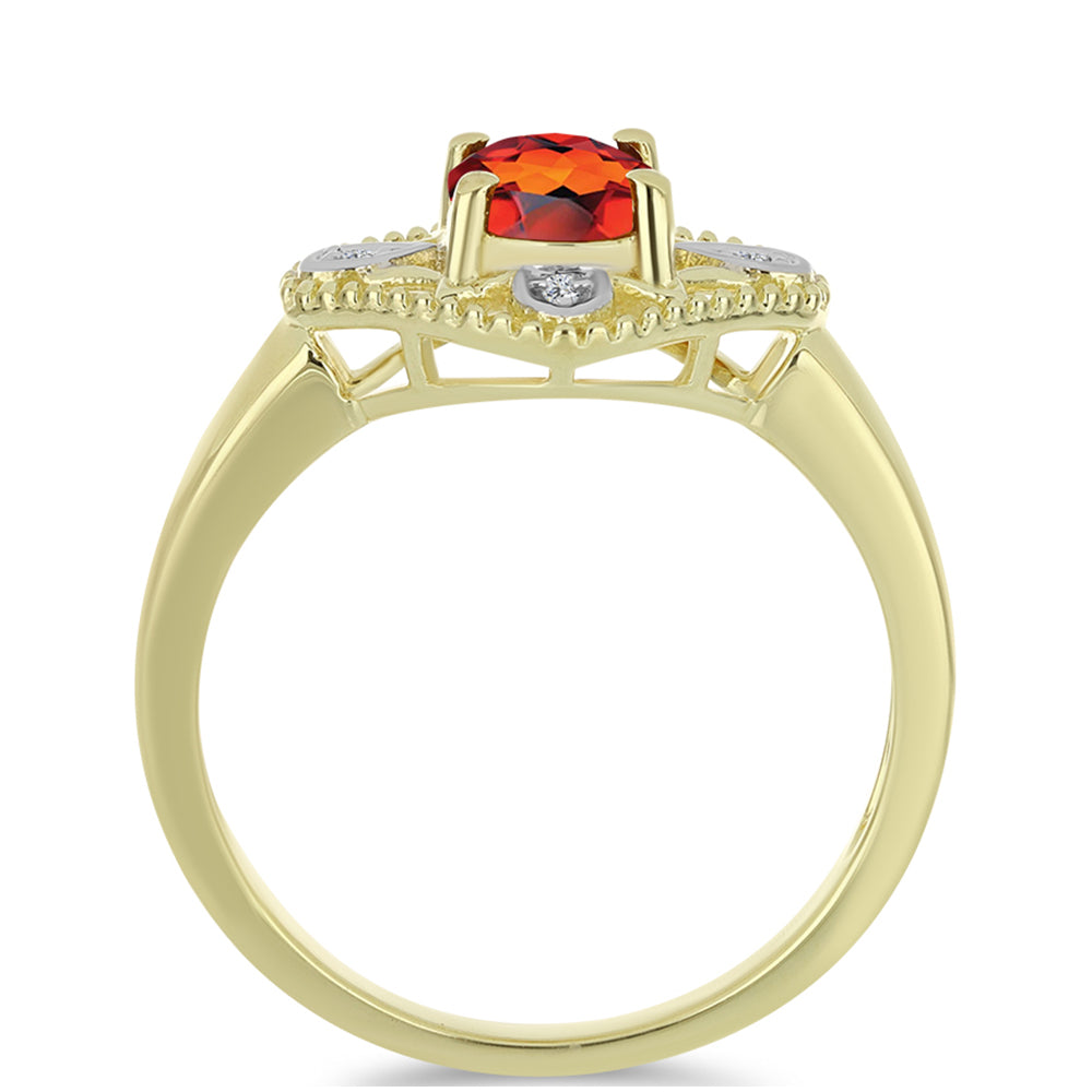 Goldplattierter Silberring mit Citrin aus Madeira und weißem Topas 2 