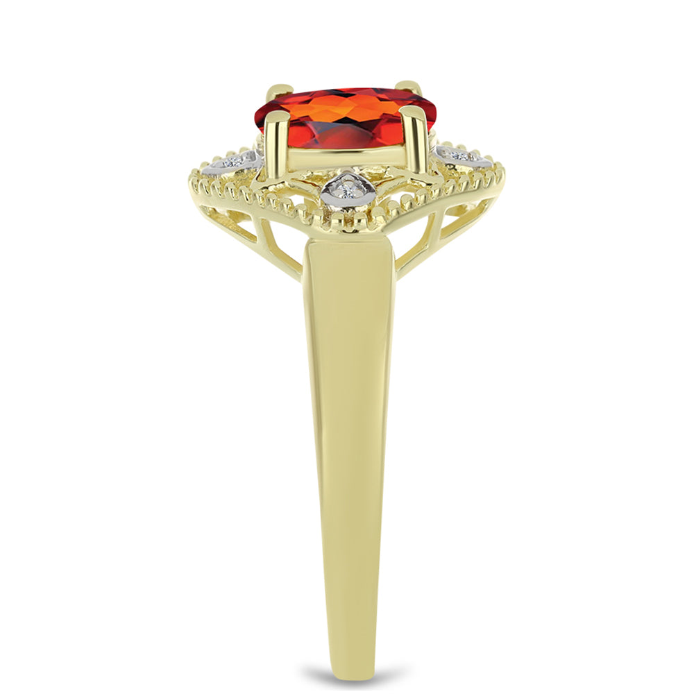 Goldplattierter Silberring mit Citrin aus Madeira und weißem Topas 4 