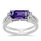 Silberring mit marokkanischem Amethyst und weißem Topas