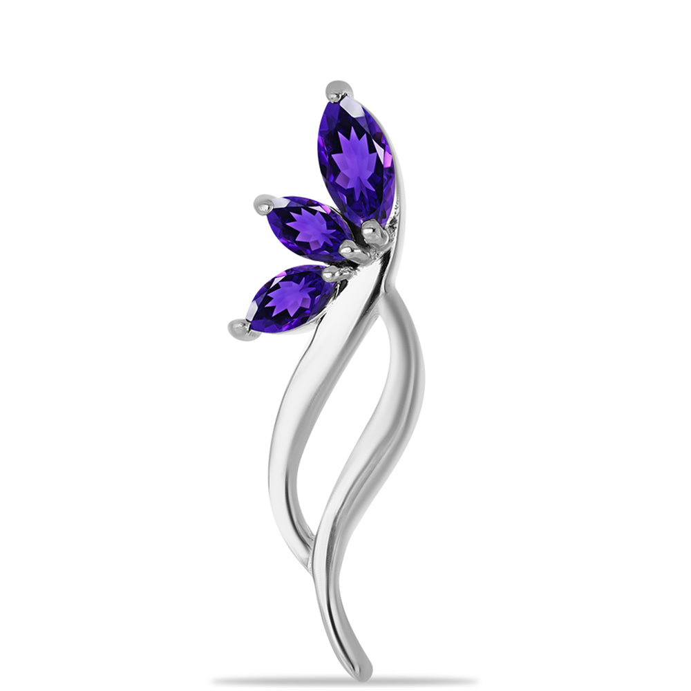 Silberbrosche mit marokkanischem Amethyst 1 