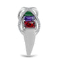 Silberring mit marokkanischem Amethyst und grünem Achat