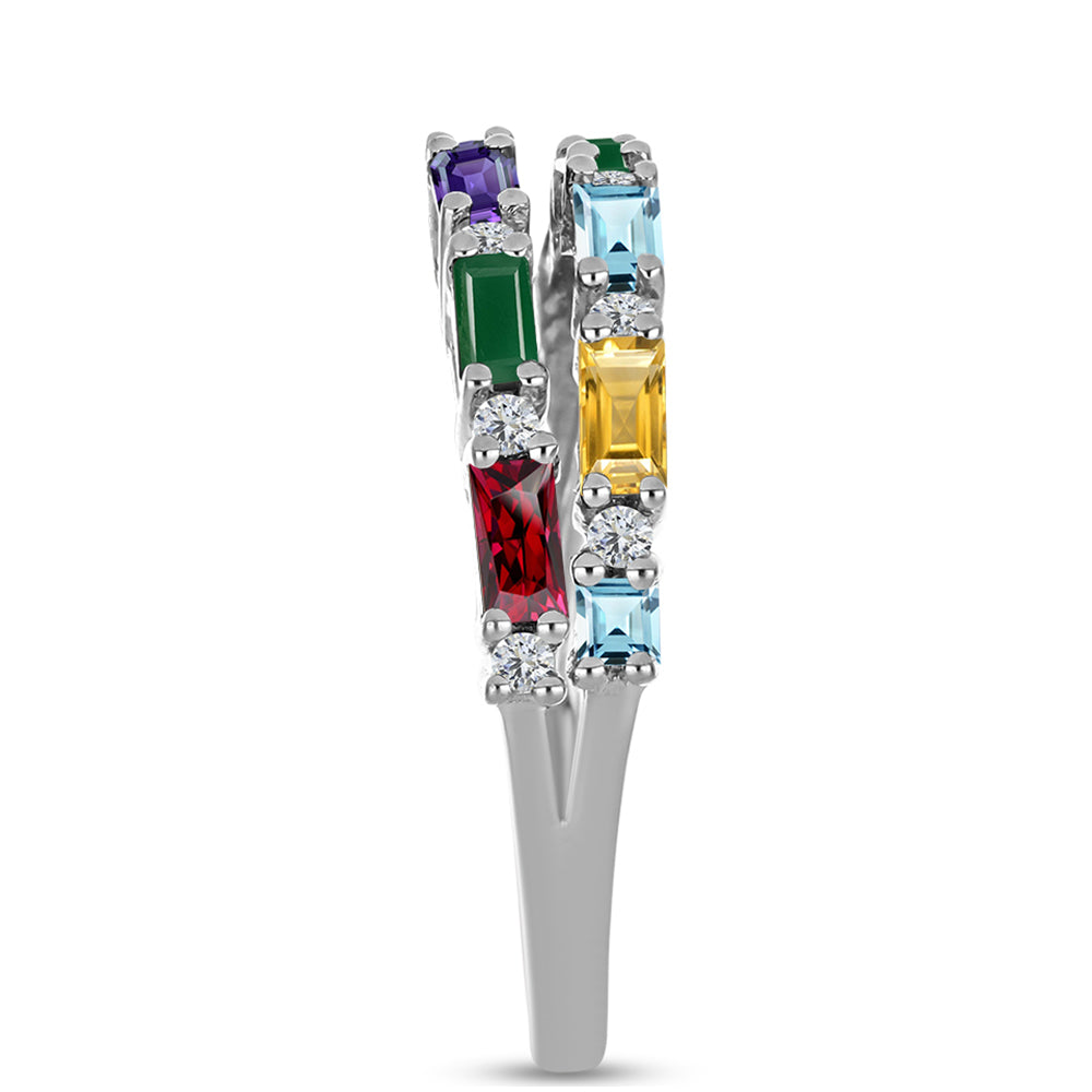 Silberring mit marokkanischem Amethyst und grünem Achat 4 