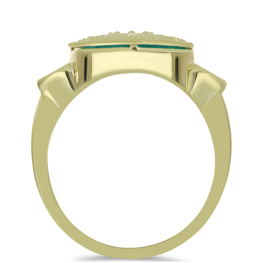 Goldplattierter Silberring mit Amazonit