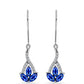 Silberohrringe mit australischem blauem Saphir und weißem Topas