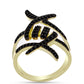 Goldplattierter Silberring mit schwarzem Spinell