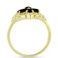 Goldplattierter Silberring mit schwarzem Spinell