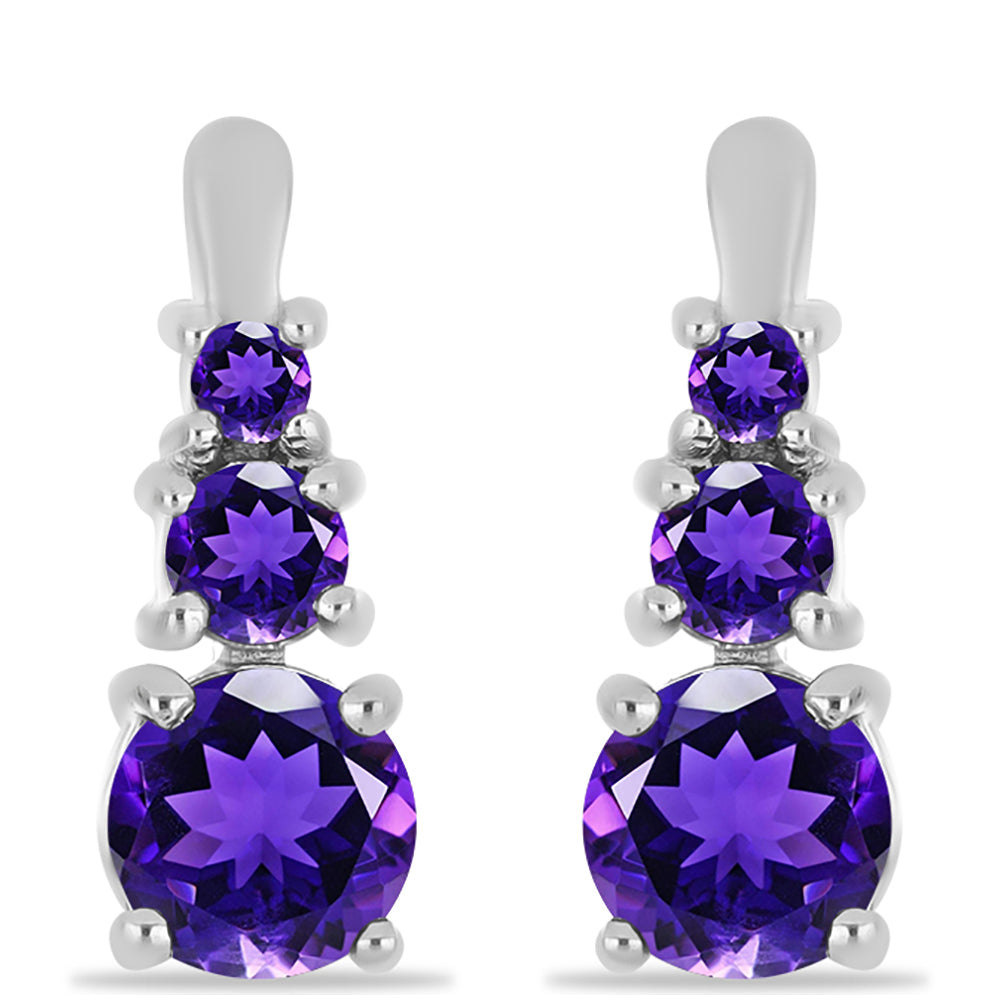 Silberohrringe mit marokkanischem Amethyst