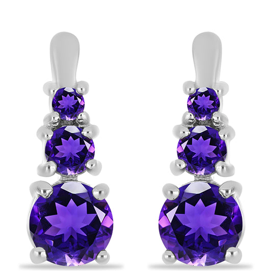 Silberohrringe mit marokkanischem Amethyst