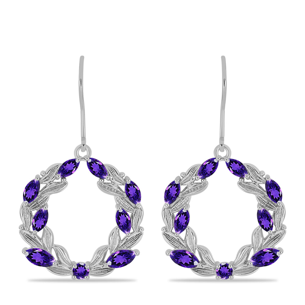Silberohrringe mit marokkanischem Amethyst