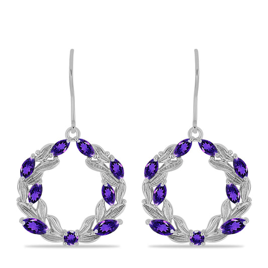 Silberohrringe mit marokkanischem Amethyst