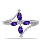 Silberring mit marokkanischem Amethyst und weißem Topas