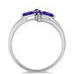 Silberring mit marokkanischem Amethyst und weißem Topas