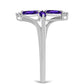 Silberring mit marokkanischem Amethyst und weißem Topas