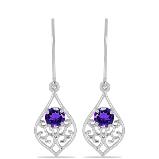 Silberohrringe mit marokkanischem Amethyst