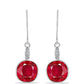 Silberohrringe mit rotem Achat und weißem Topas