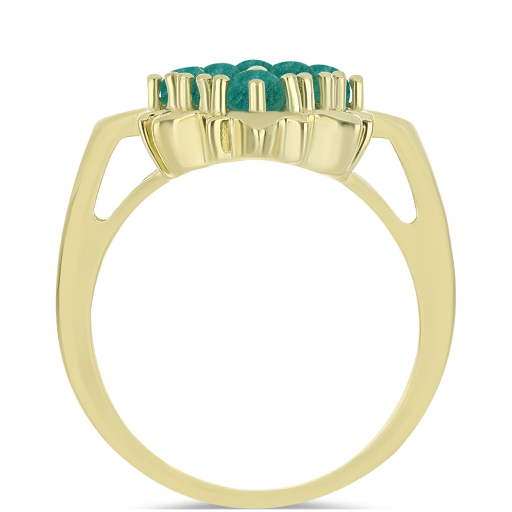 Goldplattierter Silberring mit Amazonit