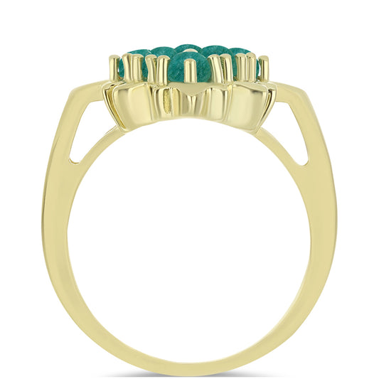 Goldplattierter Silberring mit Amazonit