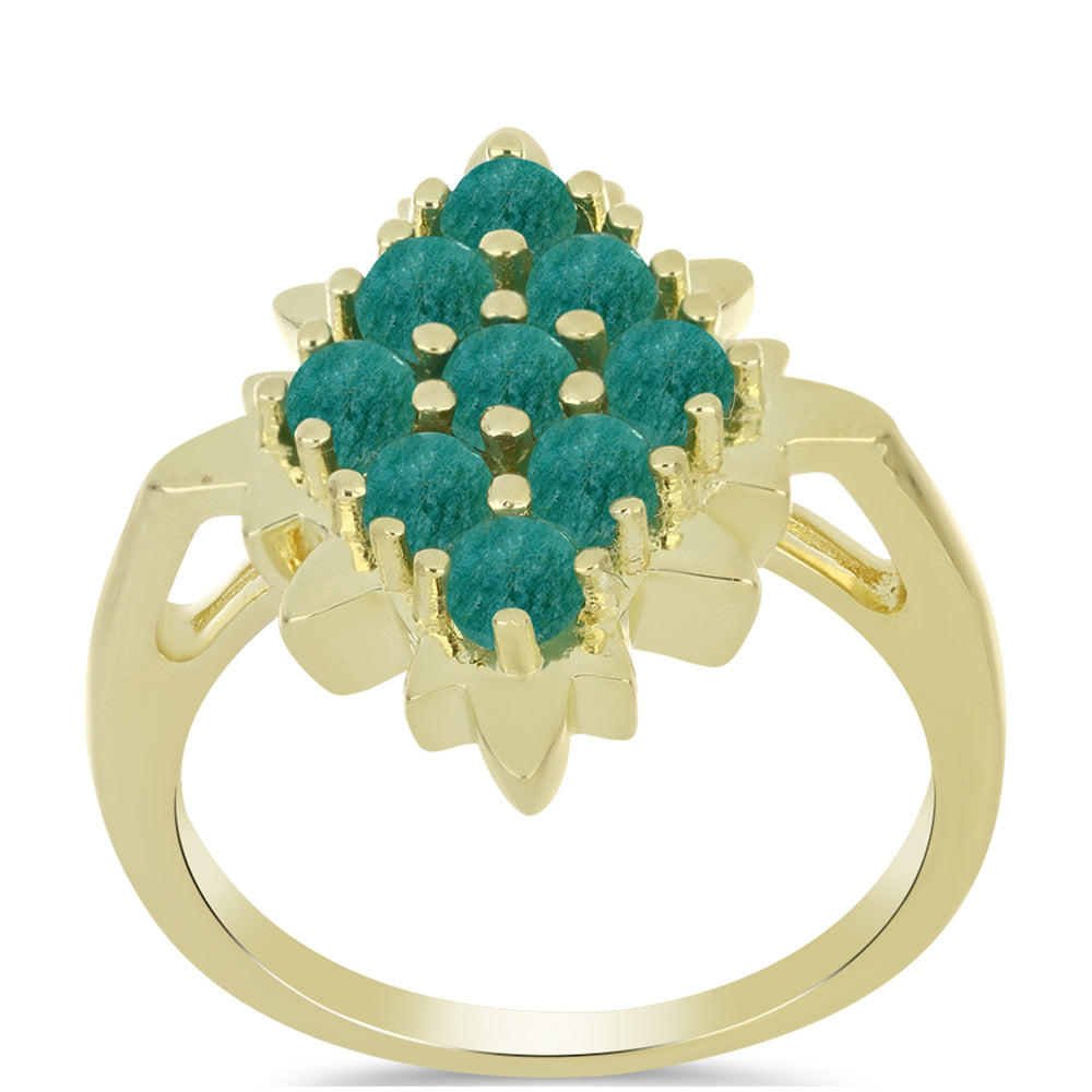 Goldplattierter Silberring mit Amazonit