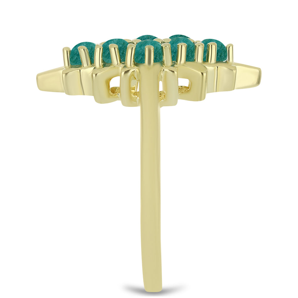 Goldplattierter Silberring mit Amazonit 4 