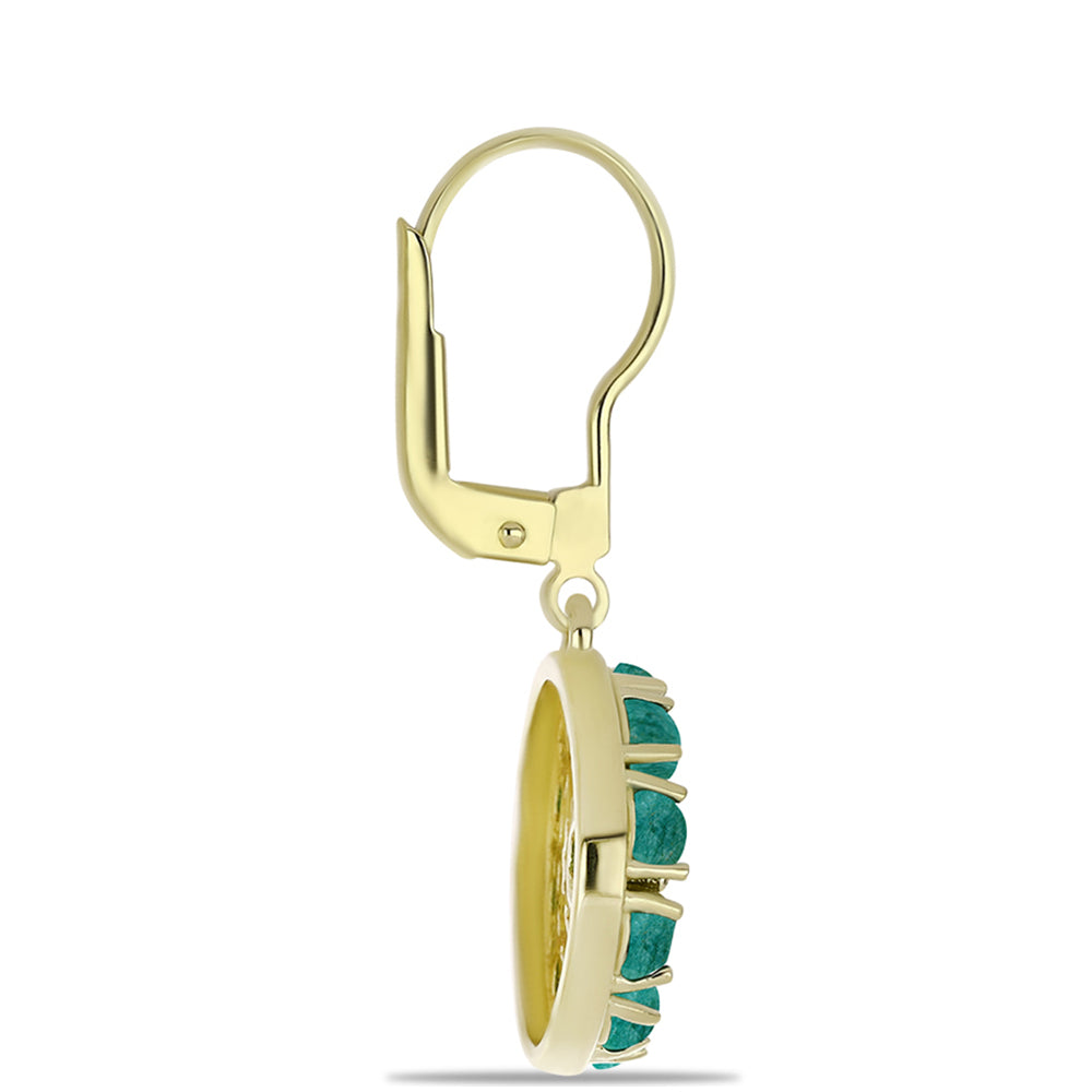 Goldplattierte Silberohrringe mit Amazonit 2 