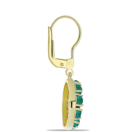 Goldplattierte Silberohrringe mit Amazonit