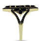 Goldplattierter Silberring mit schwarzem Spinell