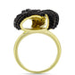 Goldplattierter Silberring mit schwarzem Spinell