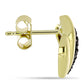 Goldplattierte Silberohrringe mit schwarzem Spinell