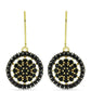 Goldplattierte Silberohrringe mit schwarzem Spinell