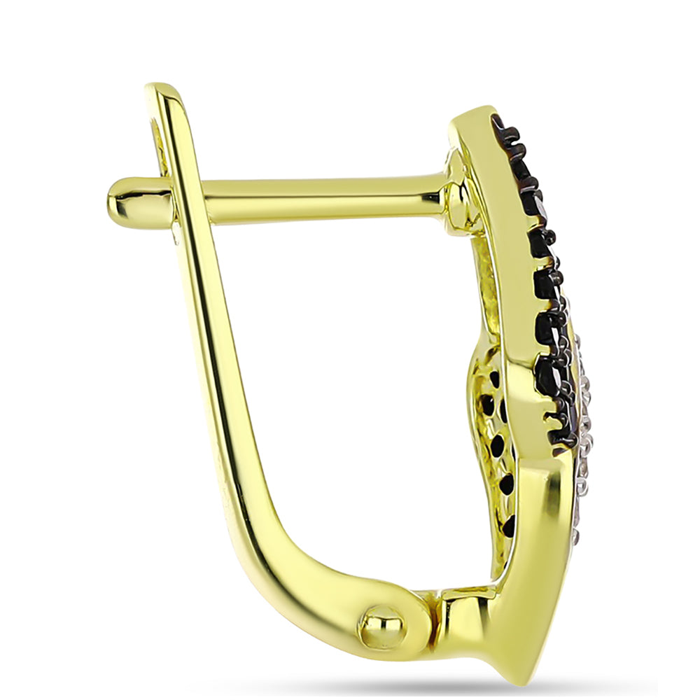 Goldplattierte Silberohrringe mit schwarzem Spinell und weißem Topas 2 