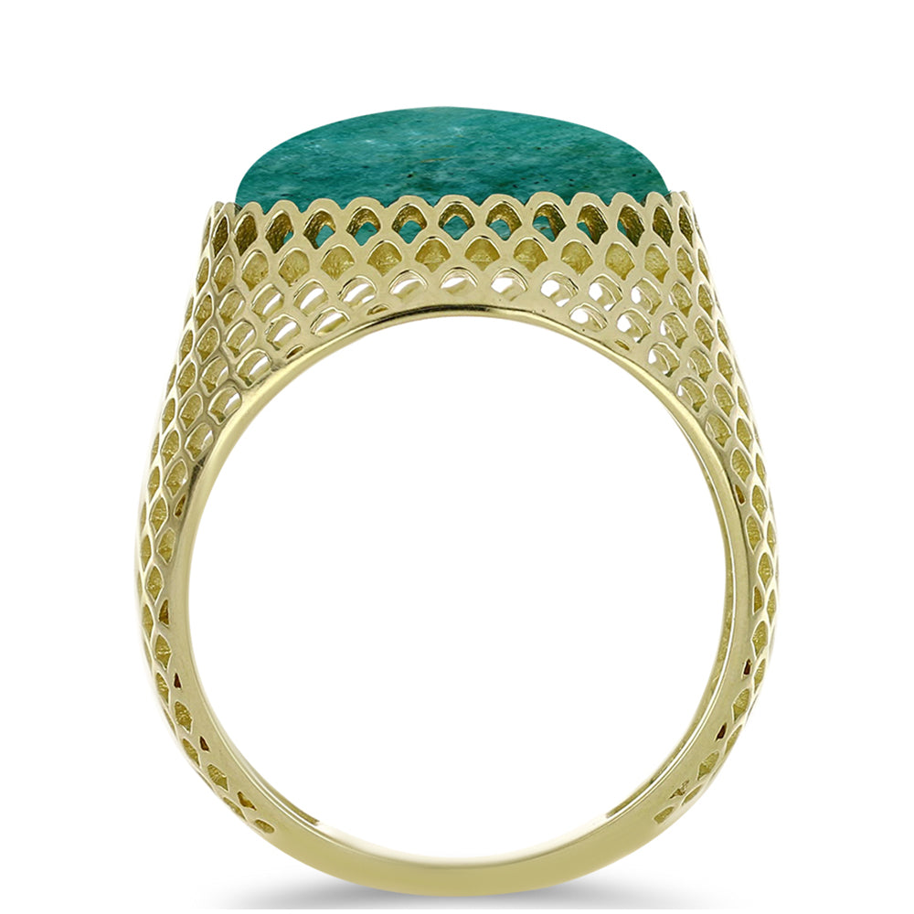 Goldplattierter Silberring mit Amazonit 2 