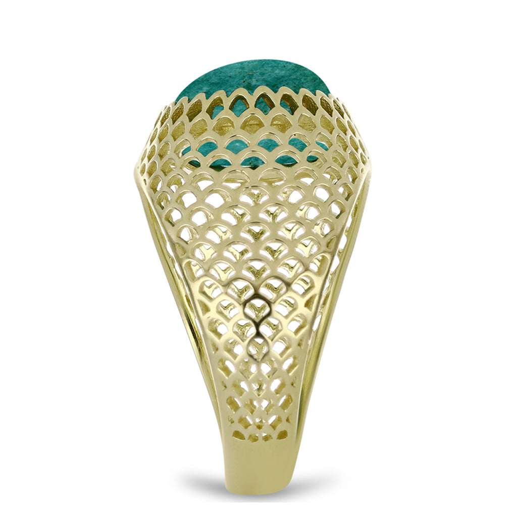 Goldplattierter Silberring mit Amazonit 4 