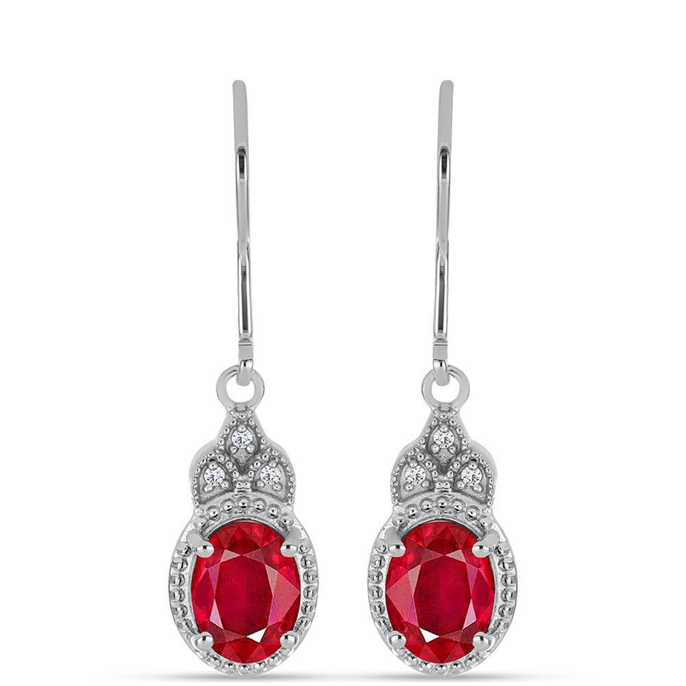 Silberohrringe mit rotem Achat und weißem Topas 1 