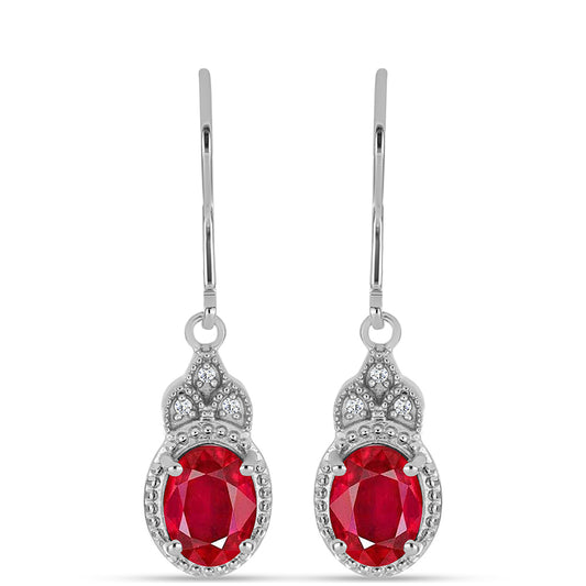 Silberohrringe mit rotem Achat und weißem Topas