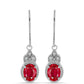 Silberohrringe mit rotem Achat und weißem Topas