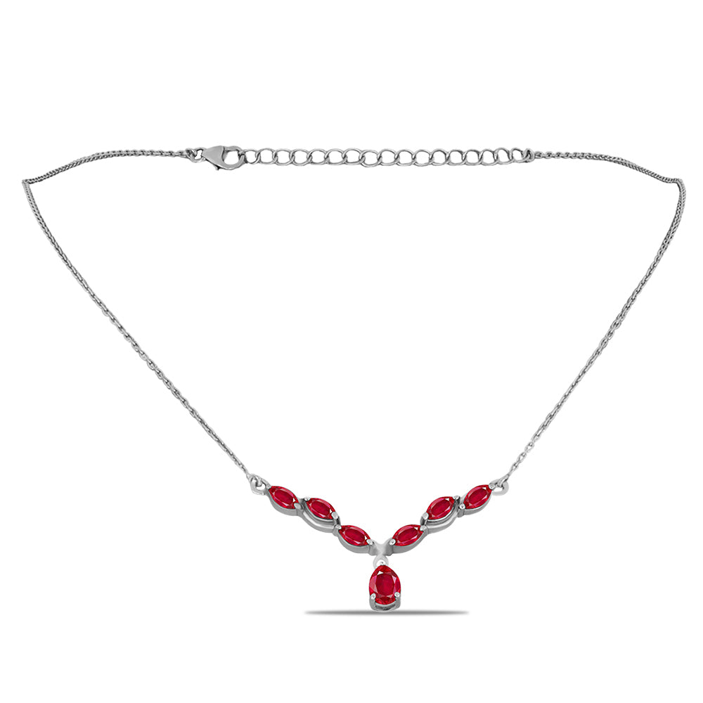 Silberhalskette mit rotem Achat 1 