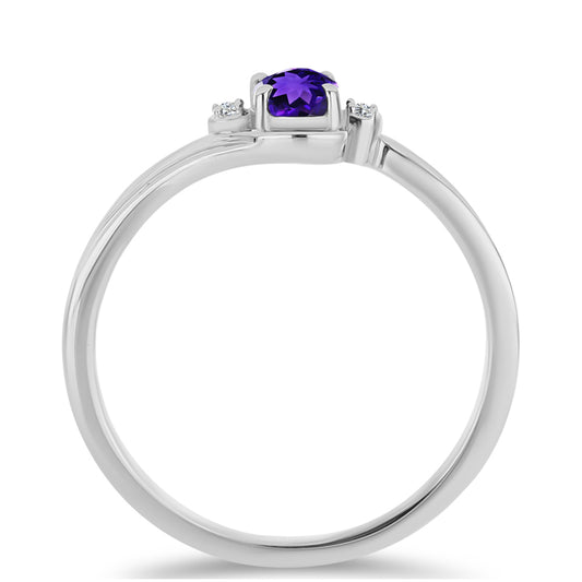 Silberring mit marokkanischem Amethyst und weißem Topas