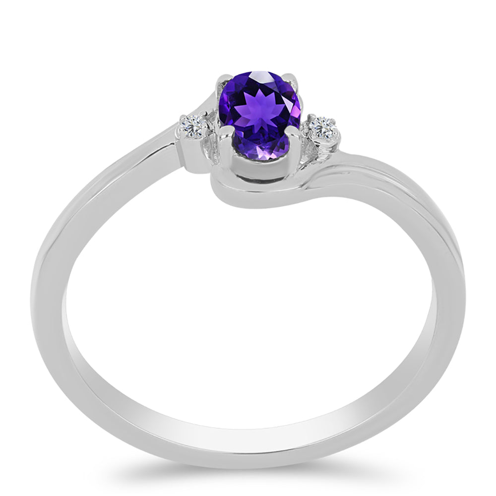 Silberring mit marokkanischem Amethyst und weißem Topas 3 