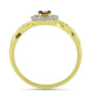 Goldplattierter Silberring mit blauem Diamant und weißem Topas