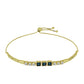 Goldplattiertes Silberarmband mit blauem Diamant und weißem Topas