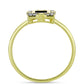 Goldplattierter Silberring mit blauem Diamant und weißem Topas